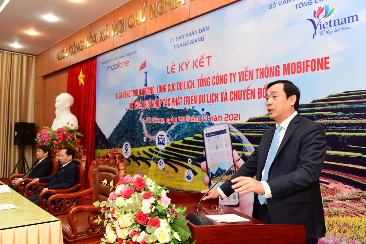 Tổng cục trưởng Nguyễn Trùng Khánh: Hợp tác giữa Tổng cục Du lịch, MobiFone và UBND tỉnh Hà Giang là bước đột phá, thúc đẩy chuyển đổi số và du lịch thông minh ở Hà Giang