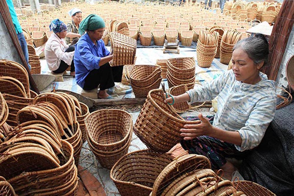 Làng nghề đan cỏ tế ở Phú Túc